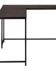 58" Espresso and Black L Shape Computer Desk