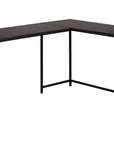 58" Espresso and Black L Shape Computer Desk
