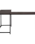 58" Espresso and Black L Shape Computer Desk