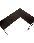 58" Espresso and Black L Shape Computer Desk