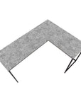 58" Gray and Black Faux Stone Wood And Metal Corner Computer Desk