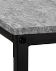 58" Gray and Black Faux Stone Wood And Metal Corner Computer Desk