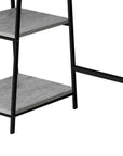 47" Gray and Black Wood and Metal Corner Trestle Computer Desk