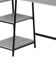47" Gray and Black Wood and Metal Corner Trestle Computer Desk