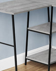 47" Gray and Black Wood and Metal Corner Trestle Computer Desk