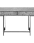 47" Gray and Black Wood and Metal H-Shape Computer Desk With Two Drawers