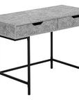 47" Gray and Black Wood and Metal H-Shape Computer Desk With Two Drawers