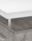 60" White and Gray Computer Desk With Three Drawers