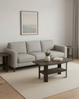 Set of Three 36" Oak Coffee Table With Three Shelves