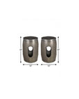 Set of Two Nickel Iron Round Drum End Tables