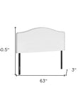 White Faux Leather Upholstered Arched Queen Headboard With Nail Head Trim