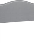 White Faux Leather Upholstered Arched Queen Headboard With Nail Head Trim
