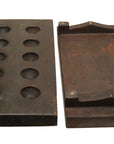 2" Brown Wood Geometric Tabletop Dish Candle Holder