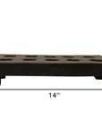 2" Brown Wood Geometric Tabletop Dish Candle Holder