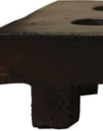 2" Brown Wood Geometric Tabletop Dish Candle Holder