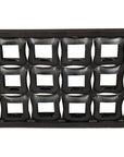 23" Black Iron Geometric Floor Tealight Candle Holder