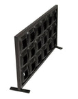 23" Black Iron Geometric Floor Tealight Candle Holder