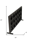 23" Black Iron Geometric Floor Tealight Candle Holder