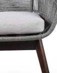 27" Gray Solid Wood Outdoor Dining Chair with Gray Cushion