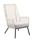 26" Gray Metal Outdoor Dining Chair with Gray Cushion
