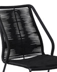 Set of Two 22" Black Metal Outdoor Dining Chair
