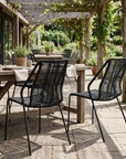 Set of Two 22" Black Metal Outdoor Dining Chair
