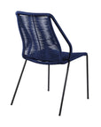 Set of Two 22" Blue Metal Outdoor Dining Chair
