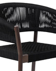 Set of Two 26" Black Solid Wood Outdoor Dining Chair