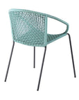 Set of Two 25" Green Metal Outdoor Dining Chair
