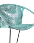 Set of Two 25" Green Metal Outdoor Dining Chair