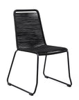Set of Two 23" Black Metal Outdoor Dining Chair