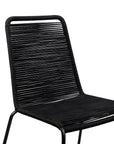 Set of Two 23" Black Metal Outdoor Dining Chair