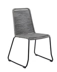 Set of Two 23" Gray Metal Outdoor Dining Chair