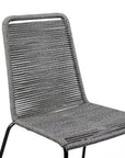 Set of Two 23" Gray Metal Outdoor Dining Chair