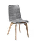 Set of Two 18" Gray Solid Wood Outdoor Dining Chair