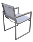 Set of Two 22" Light Gray Metal Outdoor Dining Chair