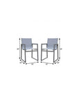 Set of Two 22" Light Gray Metal Outdoor Dining Chair