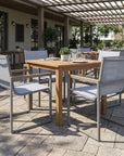 Set of Two 22" Light Gray Metal Outdoor Dining Chair