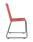 Set of Two 23" Red Metal Outdoor Dining Chair