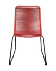 Set of Two 23" Red Metal Outdoor Dining Chair