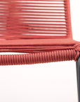 Set of Two 23" Red Metal Outdoor Dining Chair