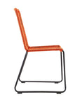 Set of Two 23" Tangerine Metal Outdoor Dining Chair