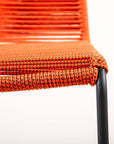 Set of Two 23" Tangerine Metal Outdoor Dining Chair