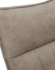 Set of Two Tufted Taupe And Black Upholstered Faux Leather Dining Parsons Chairs