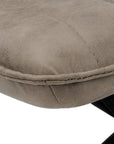 Set of Two Tufted Taupe And Black Upholstered Faux Leather Dining Parsons Chairs