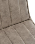 Set of Two Tufted Taupe And Black Upholstered Faux Leather Dining Parsons Chairs