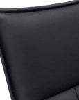 Set of Two Tufted Black And Silver Upholstered Faux Leather Dining Parsons Chairs
