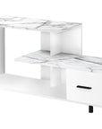 47" White Cabinet Enclosed Storage TV Stand