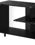 47" Black Cabinet Enclosed Storage TV Stand
