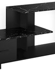 47" Black Cabinet Enclosed Storage TV Stand